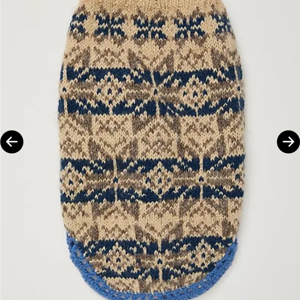 French Knot Free People New Medium Knit Patterned Dog Sweater